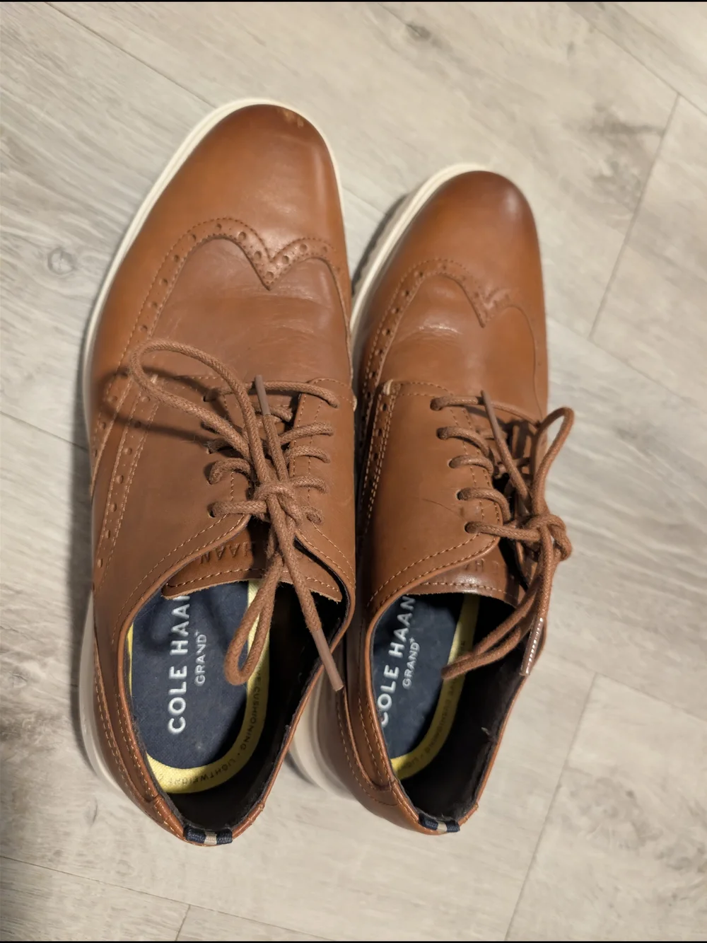 Cole Haan Tan Leather Wingtip Derby Sneakers
